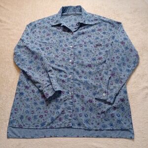 Marithe Francois Girbaud Women's Button Up Blouse Floral‎ XL